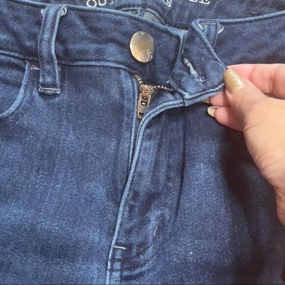 American Eagle Outfitters Dark Wash Skinny Jeans Size 2 Long - Picture 13 of 16